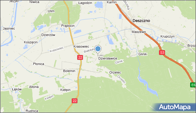 mapa Dziersławice, Dziersławice na mapie Targeo
