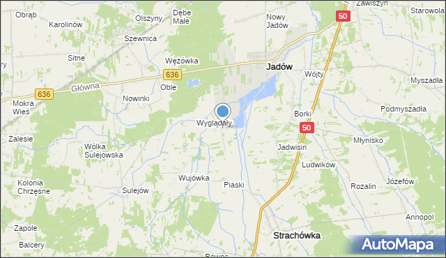 mapa Dzierżanów, Dzierżanów gmina Jadów na mapie Targeo