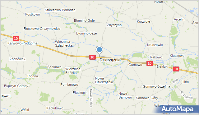 mapa Dzierzążnia, Dzierzążnia na mapie Targeo