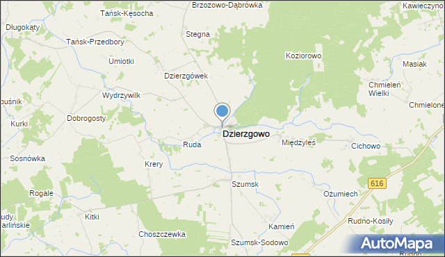 mapa Dzierzgowo, Dzierzgowo na mapie Targeo