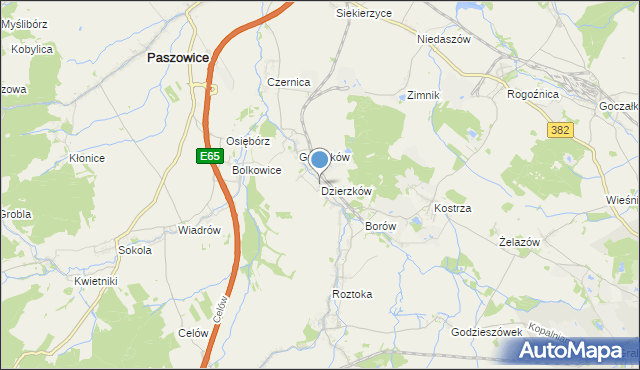 mapa Dzierzków, Dzierzków na mapie Targeo