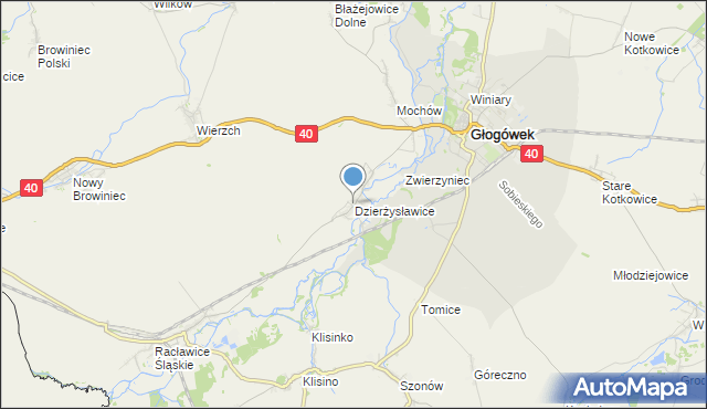 mapa Dzierżysławice, Dzierżysławice na mapie Targeo