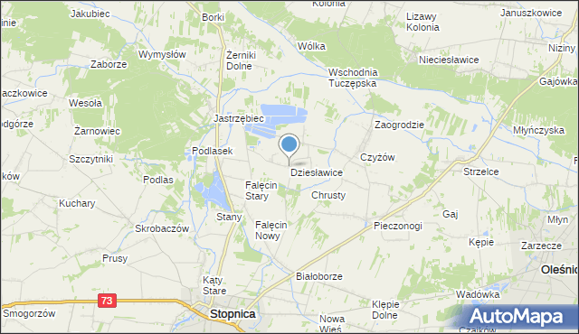 mapa Dziesławice, Dziesławice gmina Stopnica na mapie Targeo