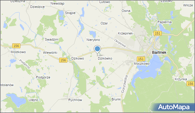 mapa Dzikówko, Dzikówko na mapie Targeo