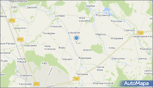 mapa Dziupel, Dziupel na mapie Targeo