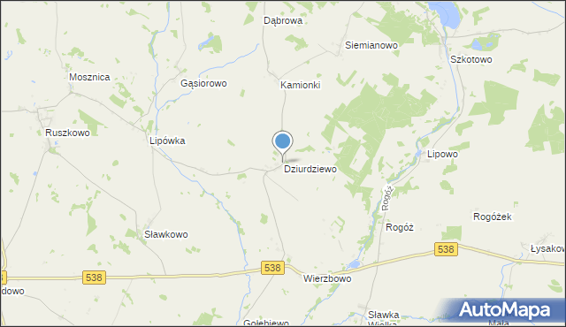 mapa Dziurdziewo, Dziurdziewo na mapie Targeo