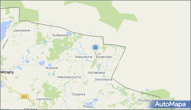 mapa Ejszeryszki, Ejszeryszki na mapie Targeo