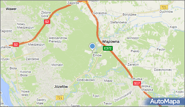 mapa Emów, Emów na mapie Targeo