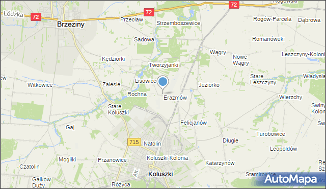 mapa Erazmów, Erazmów na mapie Targeo