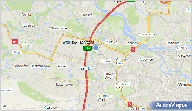 mapa Fabryczna, Fabryczna na mapie Targeo
