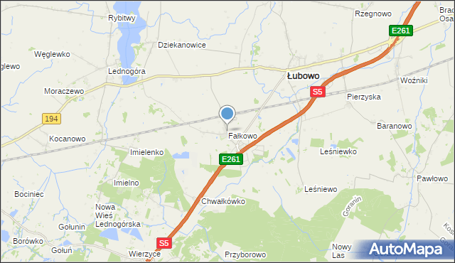 mapa Fałkowo, Fałkowo na mapie Targeo