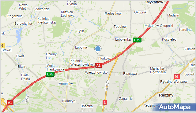 mapa Florków, Florków na mapie Targeo