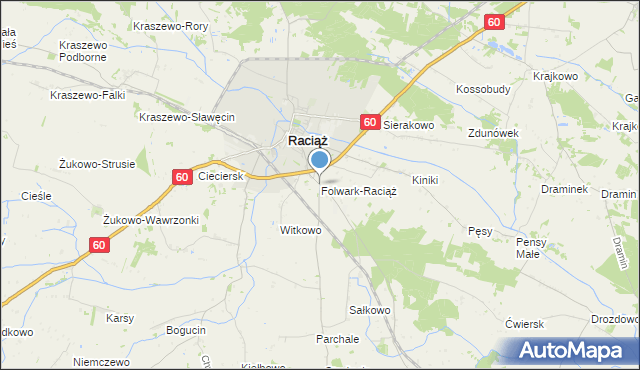 mapa Folwark-Raciąż, Folwark-Raciąż na mapie Targeo