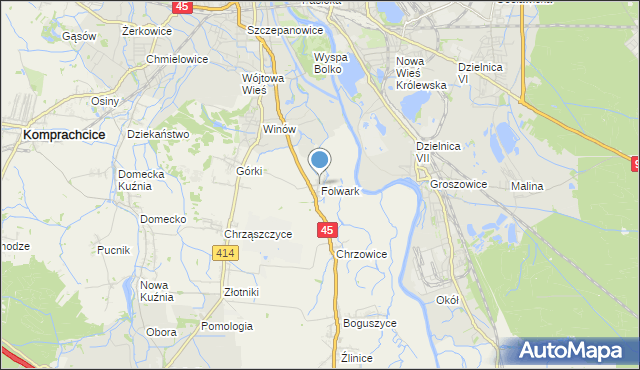 mapa Folwark, Folwark gmina Prószków na mapie Targeo