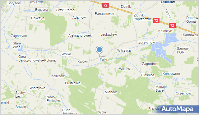 mapa Fułki, Fułki na mapie Targeo