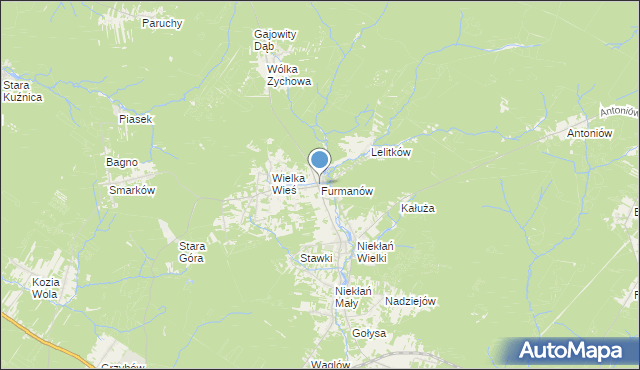 mapa Furmanów, Furmanów na mapie Targeo