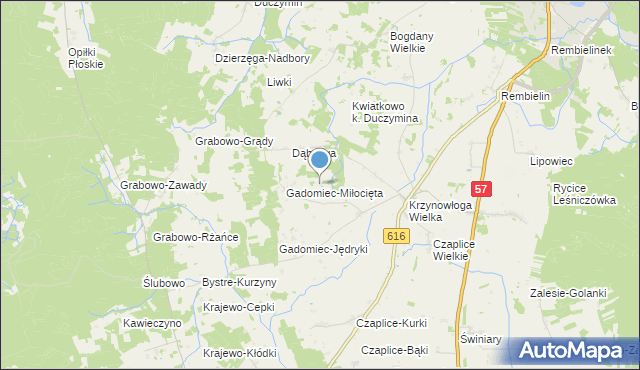 mapa Gadomiec-Peronie, Gadomiec-Peronie na mapie Targeo