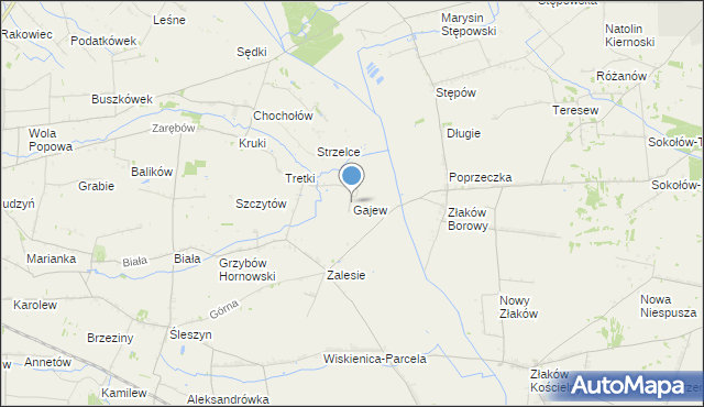 mapa Gajew, Gajew gmina Żychlin na mapie Targeo