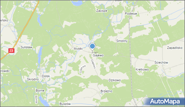 mapa Gajewo, Gajewo gmina Lubiszyn na mapie Targeo