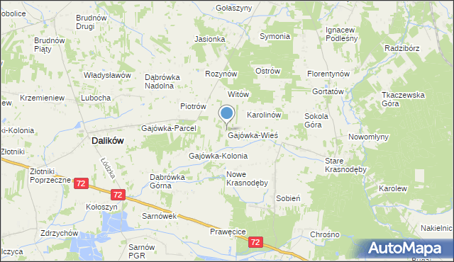 mapa Gajówka-Wieś, Gajówka-Wieś na mapie Targeo