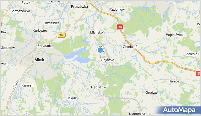 mapa Gajówka, Gajówka gmina Mirsk na mapie Targeo