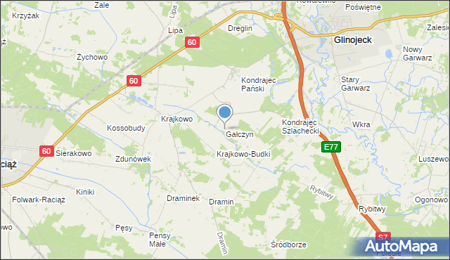 mapa Gałczyn, Gałczyn na mapie Targeo