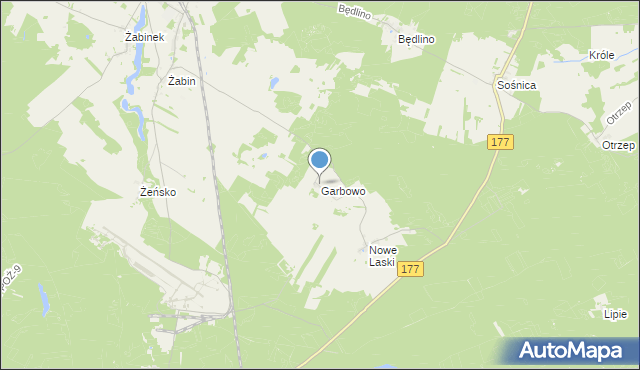 mapa Garbowo, Garbowo gmina Wierzchowo na mapie Targeo