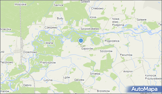 mapa Gąsiorów, Gąsiorów gmina Żerków na mapie Targeo