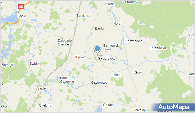 mapa Gąsiorówko, Gąsiorówko na mapie Targeo