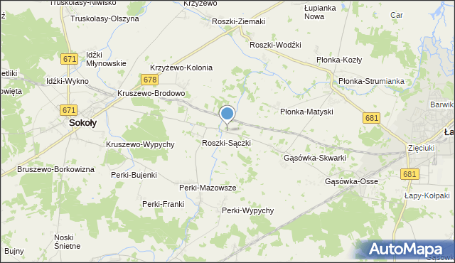 mapa Gąsówka-Somachy, Gąsówka-Somachy na mapie Targeo