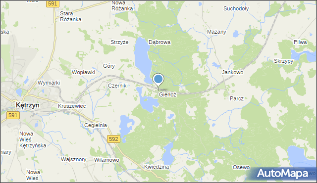 mapa Gierłoż, Gierłoż gmina Kętrzyn na mapie Targeo