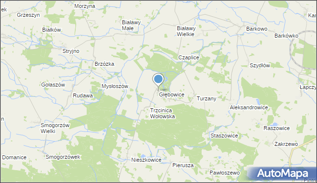 mapa Głębowice, Głębowice gmina Wińsko na mapie Targeo