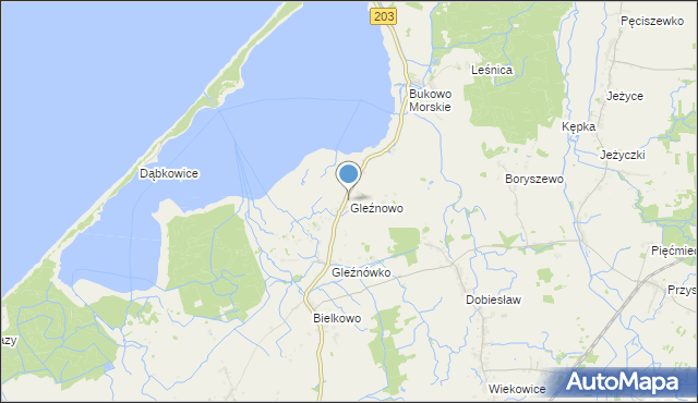 mapa Gleźnowo, Gleźnowo na mapie Targeo