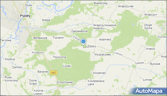 mapa Glinianki, Glinianki gmina Pyzdry na mapie Targeo