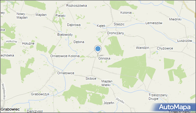 mapa Gliniska, Gliniska gmina Uchanie na mapie Targeo
