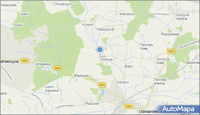mapa Gliśnica, Gliśnica gmina Odolanów na mapie Targeo