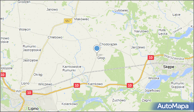 mapa Głogi, Głogi na mapie Targeo