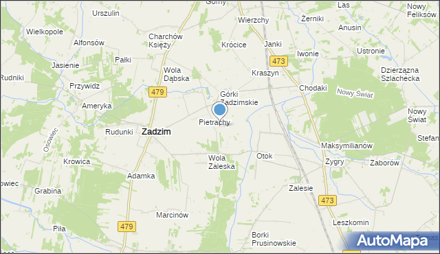 mapa Głogowiec, Głogowiec gmina Zadzim na mapie Targeo