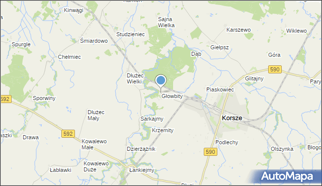 mapa Głowbity, Głowbity na mapie Targeo