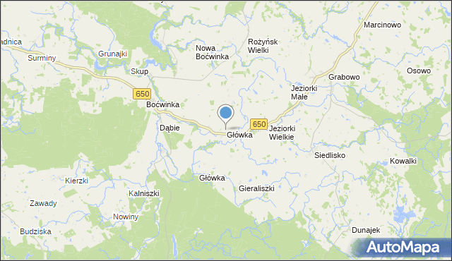 mapa Główka, Główka gmina Gołdap na mapie Targeo