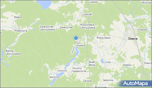 mapa Główka, Główka gmina Śliwice na mapie Targeo