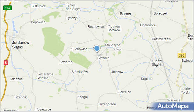 mapa Głownin, Głownin na mapie Targeo