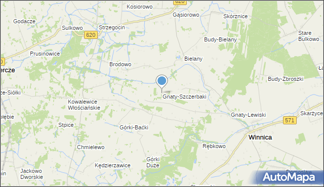 mapa Gnaty-Szczerbaki, Gnaty-Szczerbaki na mapie Targeo
