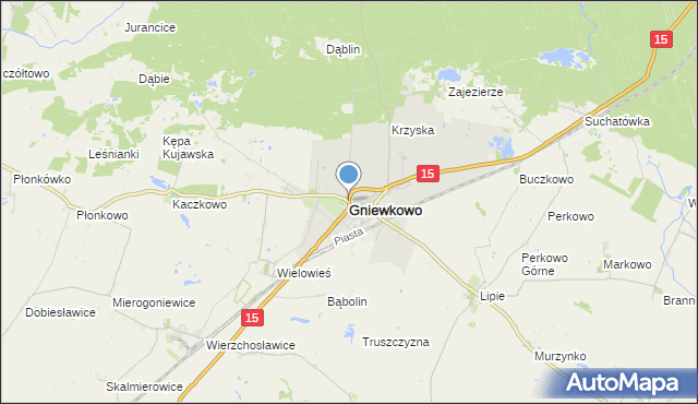 mapa Gniewkowo, Gniewkowo powiat inowrocławski na mapie Targeo