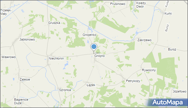 mapa Gnojno, Gnojno gmina Działdowo na mapie Targeo