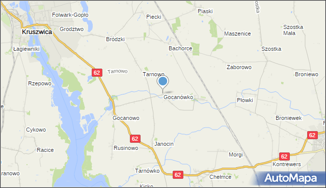 mapa Gocanówko, Gocanówko na mapie Targeo