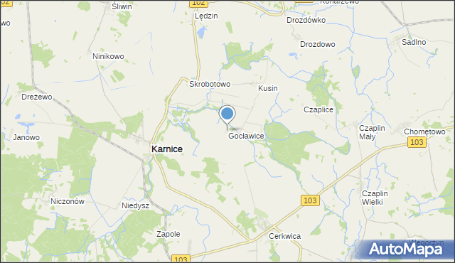 mapa Gocławice, Gocławice na mapie Targeo