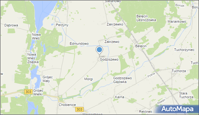 mapa Godziszewo, Godziszewo gmina Siedlec na mapie Targeo