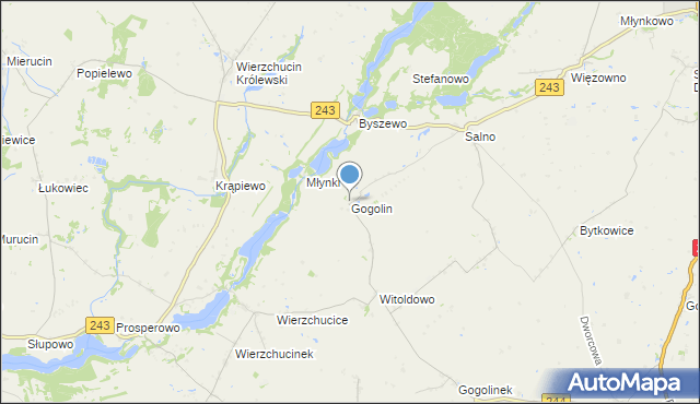 mapa Gogolin, Gogolin gmina Koronowo na mapie Targeo