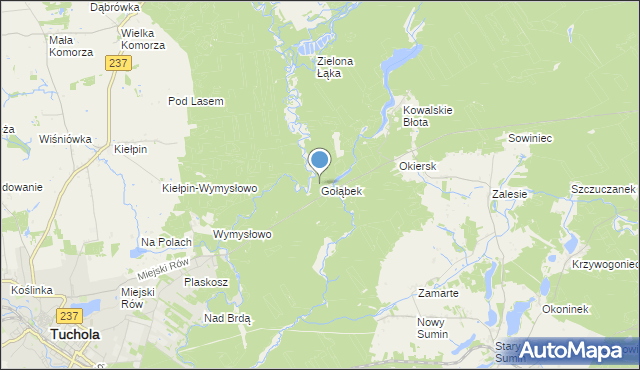 mapa Gołąbek, Gołąbek gmina Cekcyn na mapie Targeo